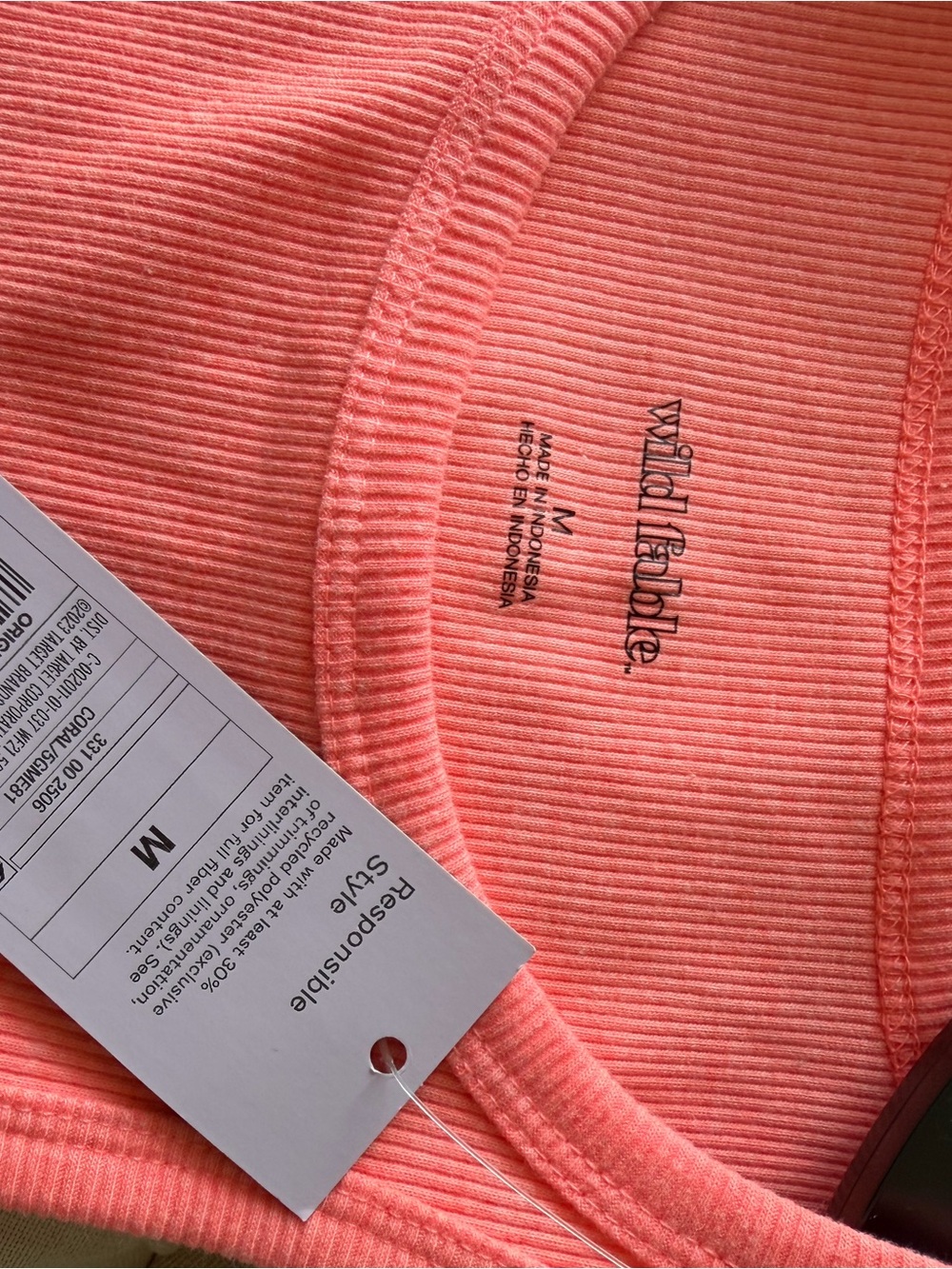 Target Neon Pink Ribbed Cropped Tank Top - Picture 4 of 4